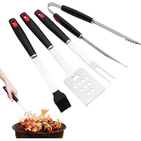 Set per barbecue Accessori in acciaio inox resistenti al calore - Set per barbecue con spatola - barbecue - giardinaggio - campeggio - picnic - cucina (1/3)