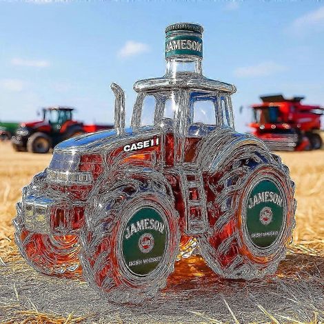 Coffret carafe à whisky cadeau pour bar à domicile sur le thème d'Halloween avec 2 verres - Tracteur A (1/2)