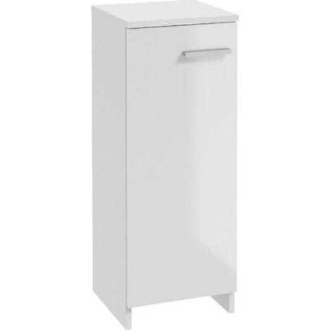 Marlena schmaler freistehender Badezimmerschrank 79x30 cm, Weißglanz