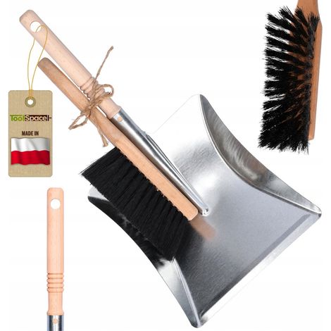 Juego de recogedor y cepillo de madera