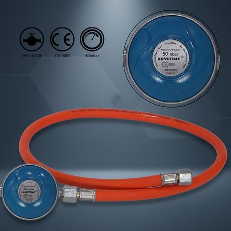Melko Tuyau à gaz 80CM + détendeur régulateur de gaz régulateur de gaz régulateur de grill
