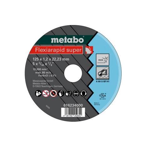 METABO Disque à tronçonner Flexiarapid super 125x1,2x22,23 Inox, TF 41 616234000