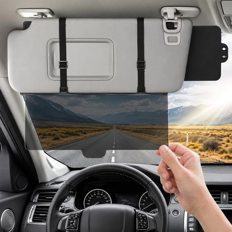 Rallonge Pare Soleil Voiture 31 x 15 cm, Extension Pare Soleil Voiture Polarisée Magnétique Réglable, Pare Soleil Anti Éblouissement Protection UV pour Pare-Brise, Conducteur et Passager Avant, Noir (1/5)