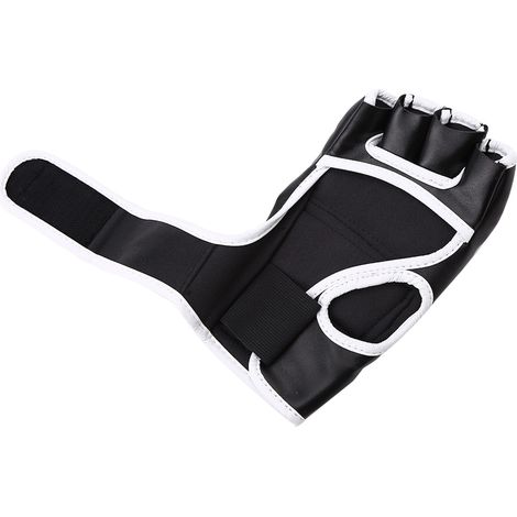 Gants de boxe Sanda résistants à demi-doigts pour l'entraînement, le combat et la compétition, noirs, n° 1 (1/3)