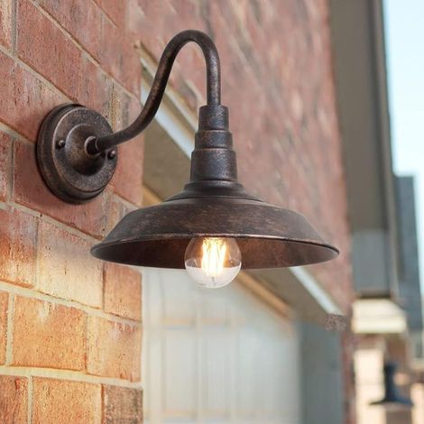 IP54 Lampe de mur extérieur Rétro étanche en Bronze Antique Rural Fer Forgé Lanterne murale E27 Vintage Edison Lighting Deocrcommunity Fitting clôture Terrasse Jardin (1/5)