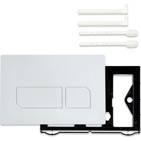 Bouton de chasse d'eau, pour rénovation de salle de bain (blanc) (1/5)