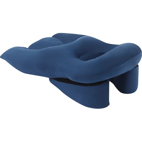 Coussin à plat, Design ergonomique, Rembourrage de soutien, Bleu (1/2)