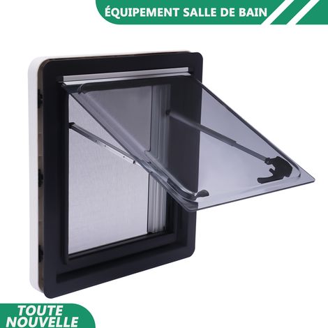 WAOBDLA Angle d'ouverture d'alliage d'aluminium de fenêtre de ventilation extrapolée 450x500mm 70° pour caravanes, camping-cars, remorques (1/5)