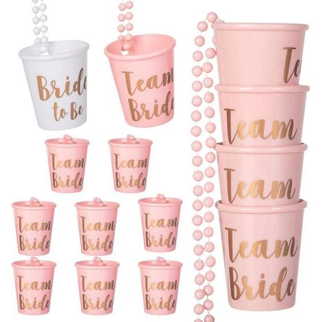TUIBEIDAMAI Schnapsgläser mit Kette JGA Becher 14er Set Team Braut Party Cups (1/5)