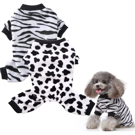Pyjama Pour Chien - Combinaison Chaude 4 Pattes - En Flanelle Douce - Pour Petit Et Moyen Chien - Lot De 2 Pièces (1/5)