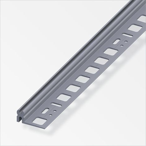 alfer Träger-Profil 1 m, 13.5 x 30 mm PVC (Kunststoff) glatt grau Profil