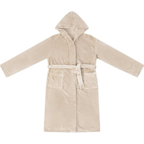 Peignoir avec capuche Beige xxl Flanelle