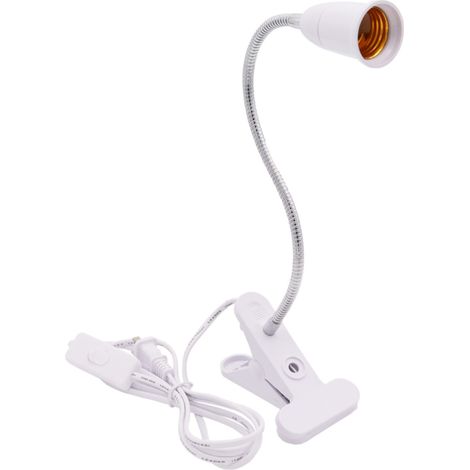 Decdeal Douille de lampe LED universelle à visser E27, support de lampe de table/lampe pour plantes, blanc (1/5)