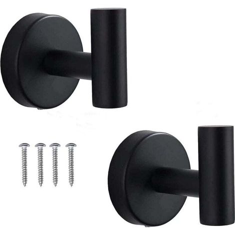 Ganci per asciugamani, ganci per bagno in acciaio inox SUS 304, ganci da parete resistenti per bagno, ganci per accappatoio, ganci da parete, confezione da 2 ganci per asciugamani (1/4)