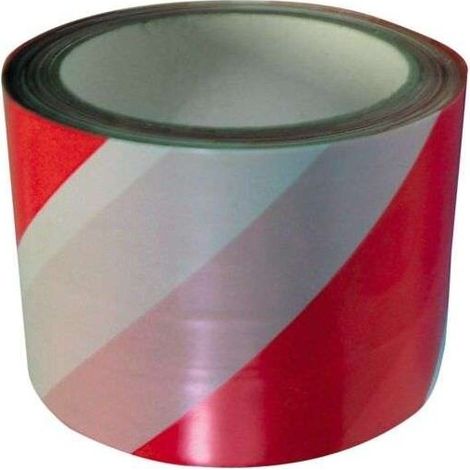 Ruban de signalisation rouge et blanc 75 mm 100 m