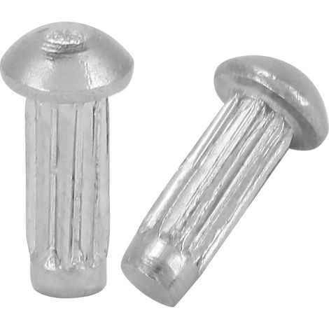 Assortiment de 100 rivets pleins à tête ronde et tige moletée en acier inoxydable M2 (M26) (1/5)
