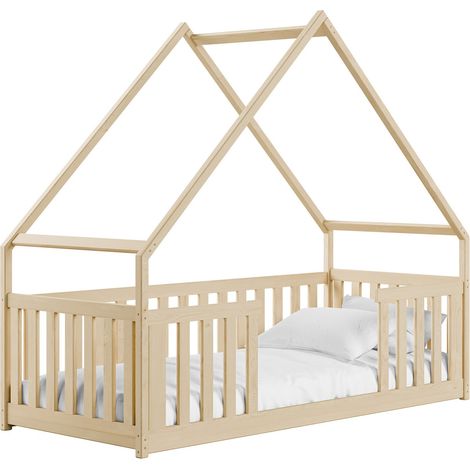 Cama Vista 114, Pino, Individuales, 80x180, Madera, Somieres, 86x188x174cm