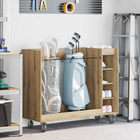 vidaXL Armoire de Golf avec roue Uni Chêne artisanal 120 x 45 x 98 cm