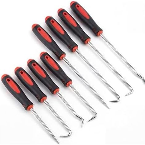 Lot de 8 crochets et crochets. kit crochetage serrure. outils mécanicien voiture. ensemble d'outils crochet précision pour joints d'huile outil - (1/5)