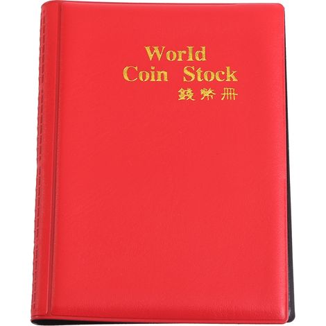 Nouvel album de rangement pour pièces de monnaie mondiales, 120 poches, 10 pages, classeur rouge de collection.
