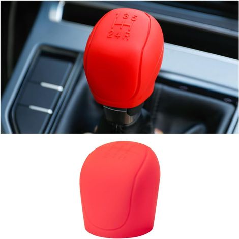 Housse de protection silicone souple pommeau levier vitesse (rouge) (1/5)