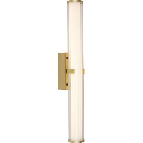 Applique Moderna Morsetto Acciaio Oro Vetro Bianco Led 23W 3000K (1/5)