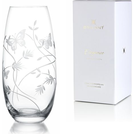 Vase cylindrique en verre - Rond et haut - Vase cylindrique moderne - Pour des accents élégants - 25 cm (1/5)