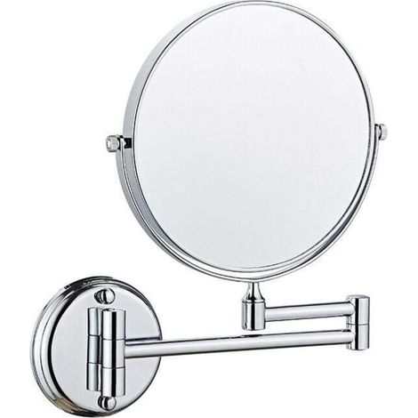 Tigrezy - loupe télescopique pliante salle de bains maquillage miroir - 8 pouces 10x télescopique - argent blanc (1/5)
