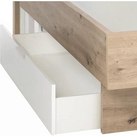 Tiroir pour lit décor blanc laqué avec 6 roulettes - VERONICA (1/5)