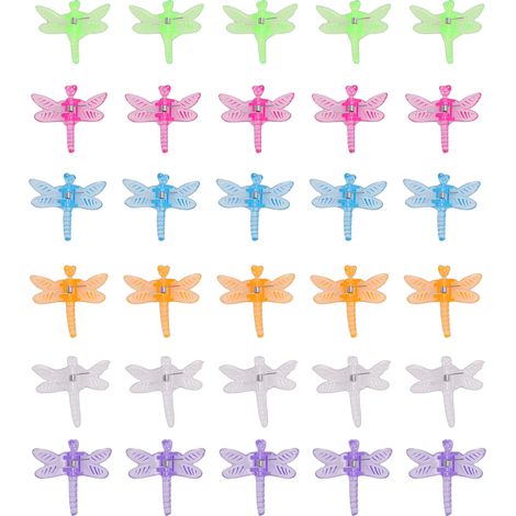 Rosvola Libellen-Pflanzenclips aus Kunststoff, 30 Stück, Orchideenstütze für den Garten, niedliche blühende Ranke zur Unterstützung mehrfarbiger Rankenstängel (1/5)