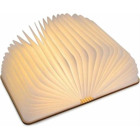 LED Livre Lampe en Bois, Idee Cadeau Noël Livre Lampe Pliante et Magnétique, LED Lampe de Papier Rechargeable par USB, Lumière Décorative avec 1800 mAh Batteries- (1/5)
