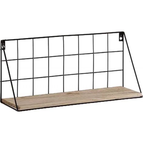Schwebendes Wandregal – Wanddekoration – Großes Modell – Schwarz – 19 x 45 x 12 cm – Metall (1/5)