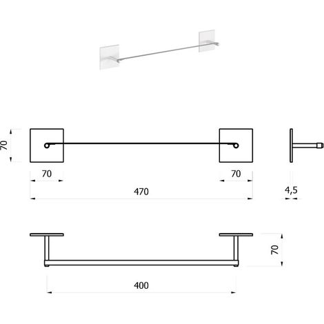 Click portasalviette / porta asciugamani - bianco opaco EVCKPSAB