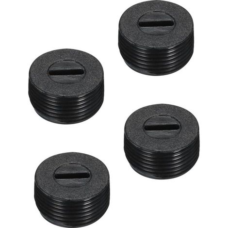 Tapa de plástico para portaescobillas de motor eléctrico, rosca negra, diámetro exterior de 15 mm/0,59 pulgadas, altura de 8 mm/0,31 pulgadas, paquete de 4