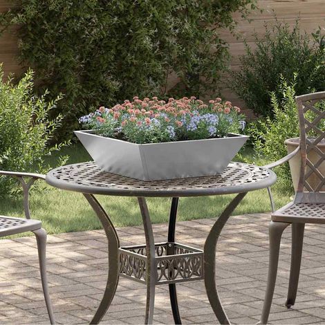 Garten-Pflanzgefäß Silber 50 x 50 x 15 cm Verzinkter Stahl