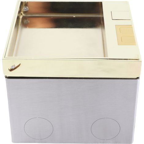 Prise de sol encastrée 4000 W couleur or, 2 broches et prise réseau, pour la maison (1/5)