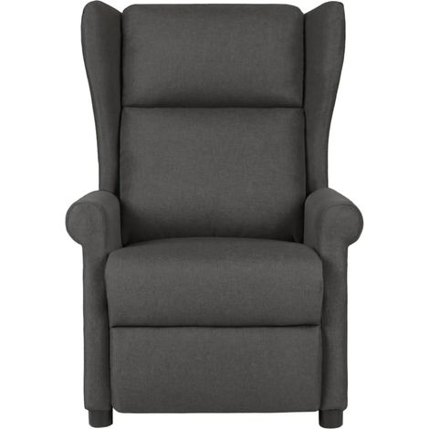 vidaXL Sillón reclinable de tela gris oscuro (1/2)