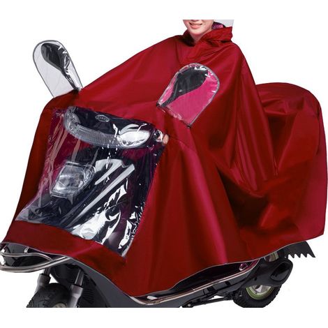 Mantellina impermeabile unisex per scooter moto catarifrangente universale Rosso