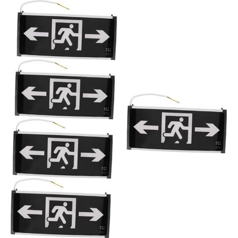 Lot De 5 Panneaux Lumineux De Sortie De Secours À Led Pour La Sécurité Publique