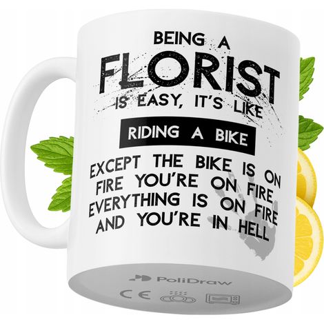 Lustige Kaffee- oder Teetasse mit witzigem Textdesign für Floristen – ideal für Geburtstage, Namenstage, Feiertage und besondere Anlässe. Hochwertige Tasse für Zuhause, Büro und Arbeit. Farbe: Weiß, 3