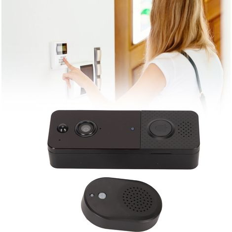 Sonnette vidéo avec caméra de surveillance, Wi-Fi domestique, interphone infrarouge haute définition avec vision nocturne, caméra de surveillance à distance intelligente (1/5)