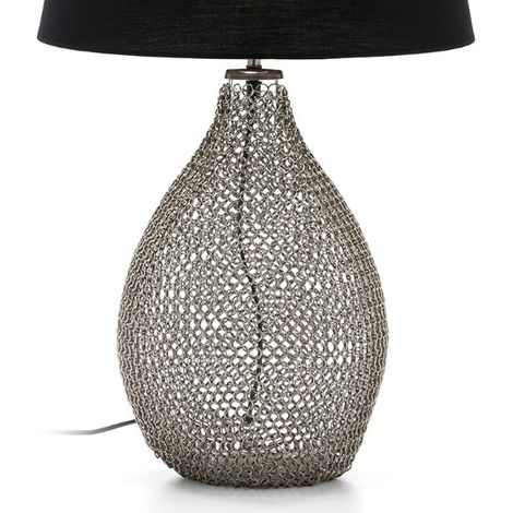 Pied de lampe verre et métal argenté Randy (1/2)