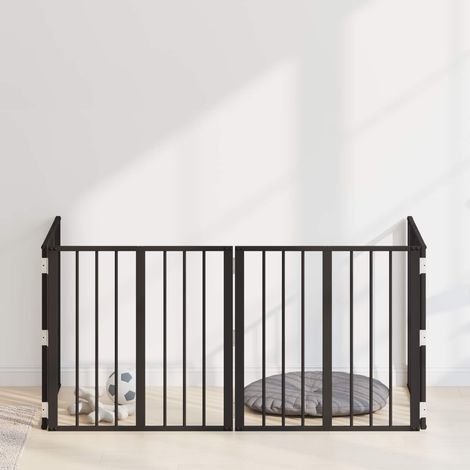 Cancello per cani 4 pcs Nero 60 x 60 cm Acciaio zincato vidaXL