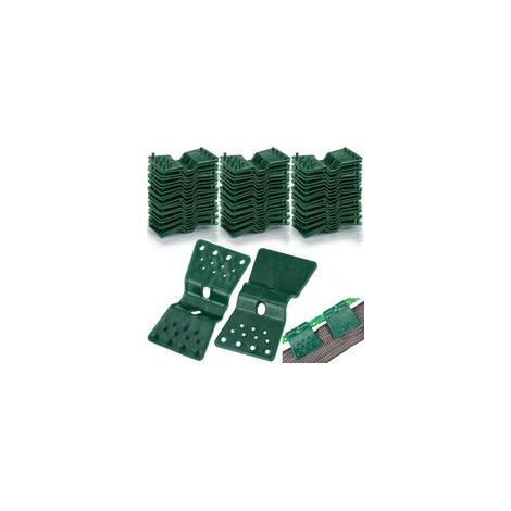 Clip de Fixation pour Brise traités Vue Anti-UV, Clips de Filet de volaille d'écran d'intimité de Tissu d'ombre pour Serre de Jardin, Résistant à l'hiver, Facile à Utiliser - Vert (50 Pièces)