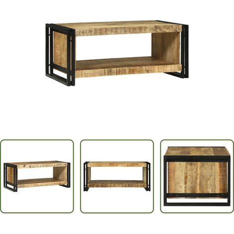 Wohnzimmer - Couchtisch Braun 90 x 50 x 38 cm Massivholz Mango (1/5)