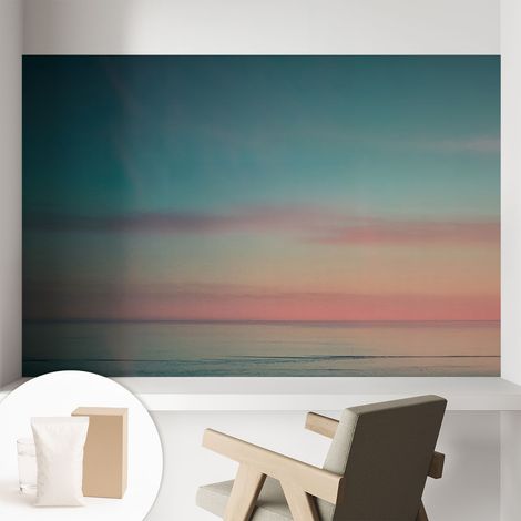Papier peint intissé mural classique avec imprimé motifs décoratifs design élégant non‑tissé Mer calme 104x70 cm (1/5)