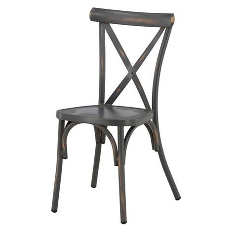 Tablas chaise de jardin empilable gris foncé. (1/5)
