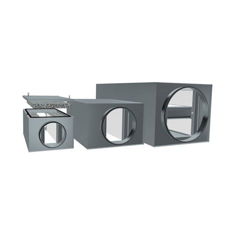 Silencieux rectangulaire à raccordement circulaire galva à joint safe à encombrement réduit isolant Acutec® Plus NATHER 787856