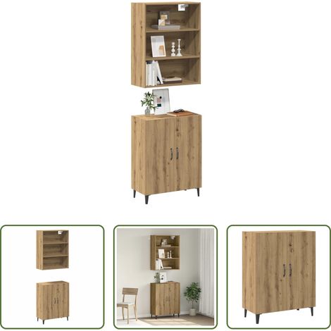 Rangement mural - Buffet avec armoire murale chêne artisanal bois d'ingénierie (1/5)