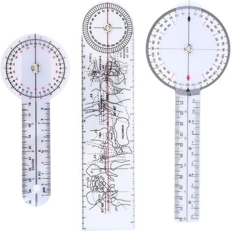 Set mit 3 Winkelmessern (6/8/10 Zoll), medizinischem Lineal, Wirbelsäulengoniometer (1/5)